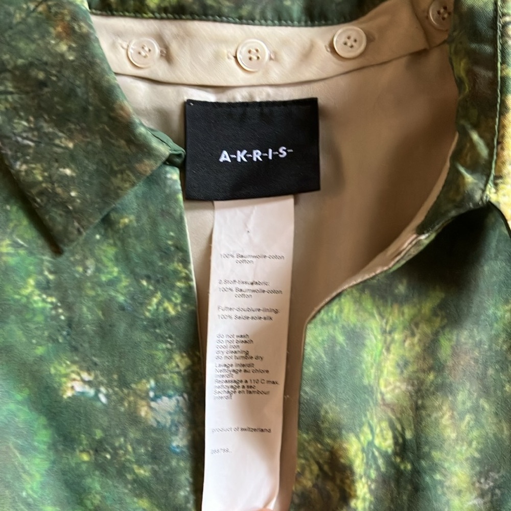 Akris Green Sleeveless Dress with Nature Print - Picture 6 of 9